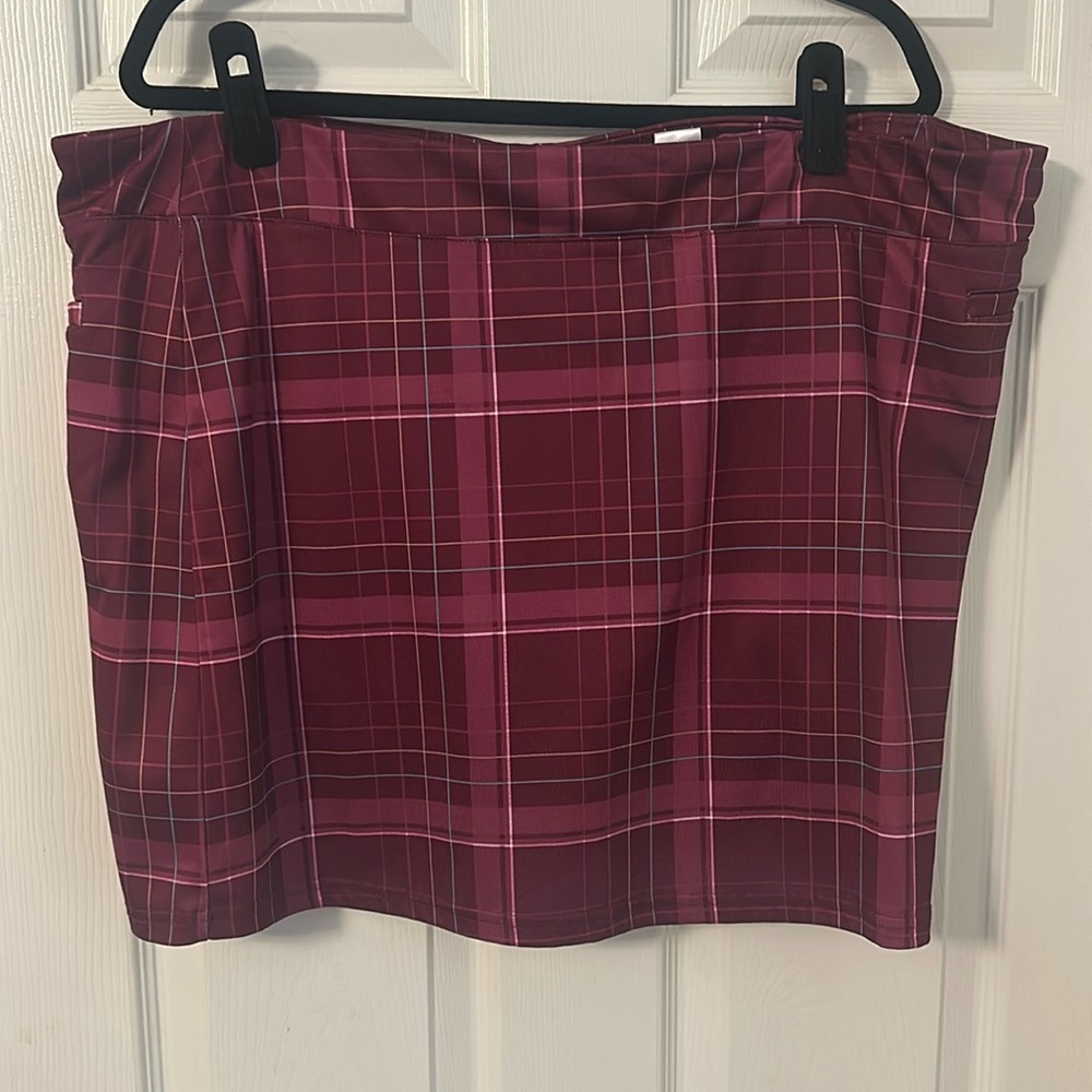 Pebble Beach Plaid Skort Skirt for Plus Size Golf Pink XXL Womens